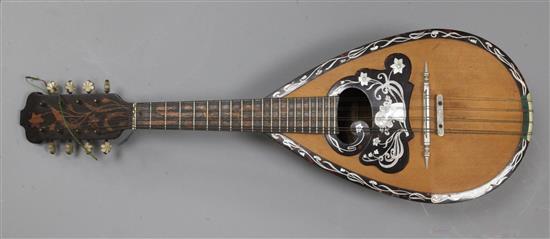 An exhibition quality Art Nouveau design Italian mandolin, by Romito and Carbone 1905, 60cm long